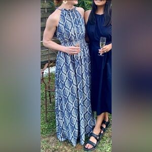 Chelsea28 Blue and White Patterned Maxi Dress